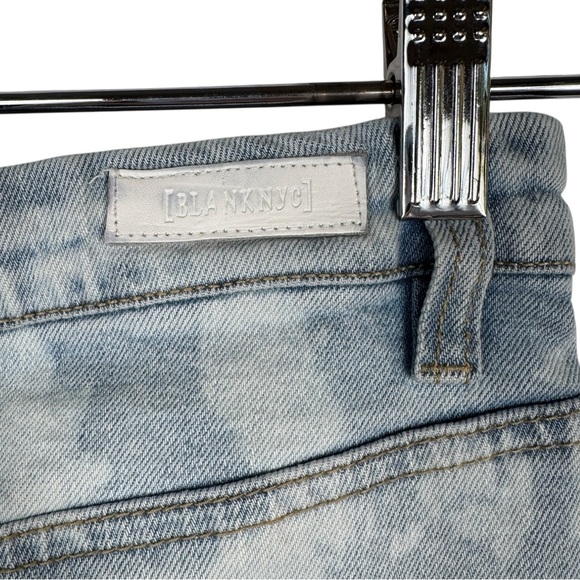 Blank NYC Faithful Acid Wash Distressed Denim Pencil Midi Skirt, Size 27 - Picture 6 of 7